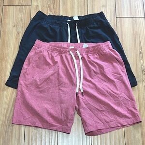 Lot of 2 Fair Harbor Shorts Mens L Drawstring Stretch Lined Hybrid Swim Trunks